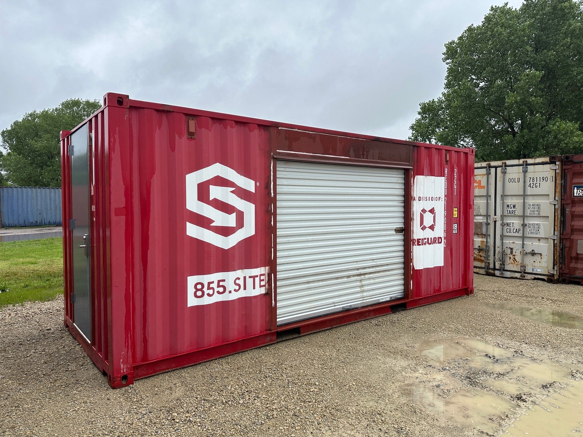 Shipping container and storage unit rental for event equipment storage